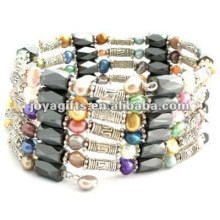 Magnetic Colorful Pearl Beaded wrap Bracelets & Necklace 36"